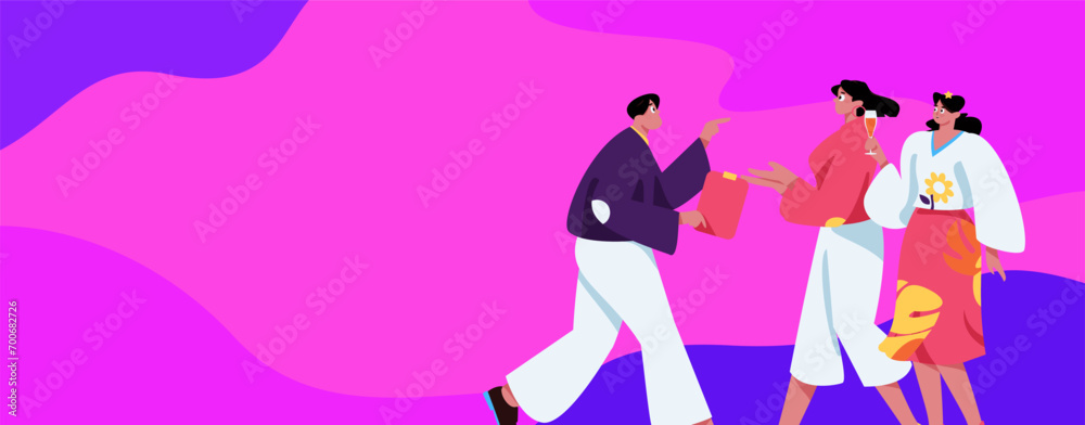 Flat vector illustration of business people operating work scene
