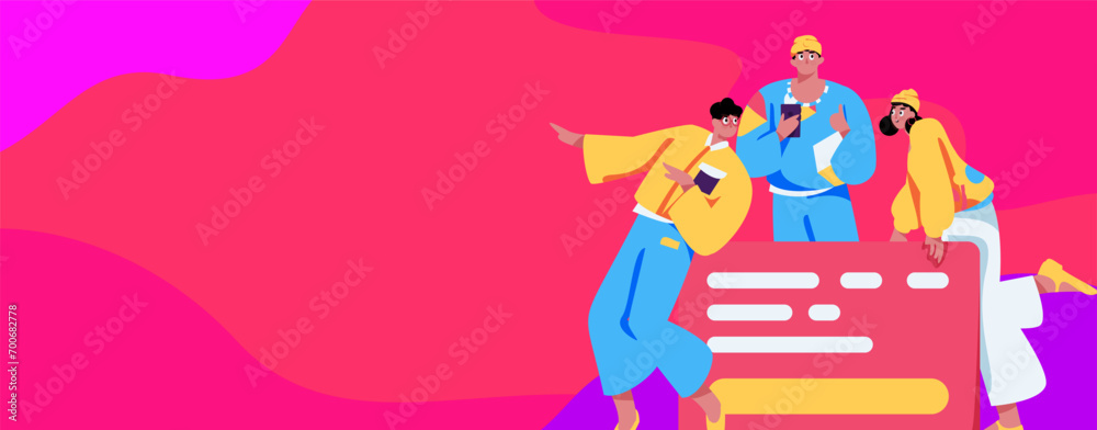 Flat vector illustration of business people operating work scene
Flat vector illustration of business people operating work scene