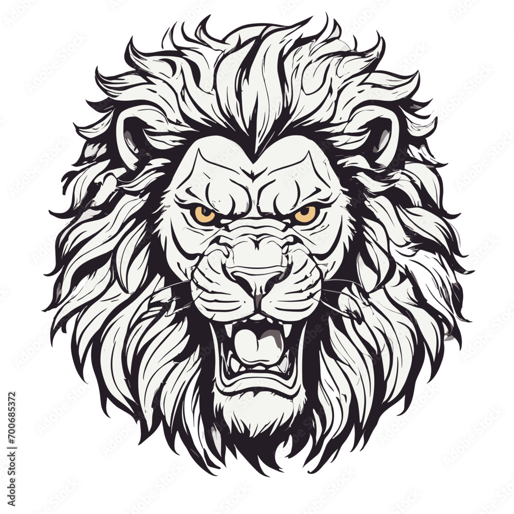 Lion face logo symbol vector image. Illustration of the jungle king with wild face for logo or tatt0o art