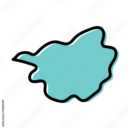 Guangxi region of China vector map illustration.