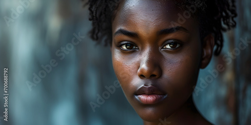 A beautiful black woman with a strong background 