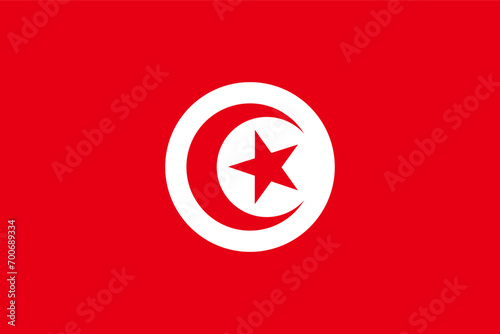 National Flag of Tunisia photo