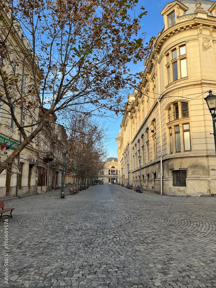 Empty Street in Bucharest Dezember 2023 