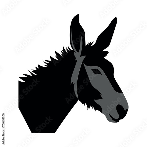 Donkey black vector icon on white background