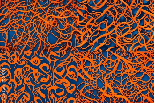 Neon orange and deep azure intertwining, capturing the essence of pure energy.