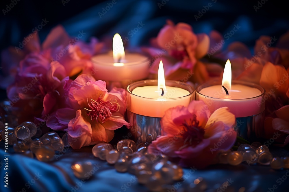Candlelit Advent Wreaths - Generative AI Candlelit Advent Wreaths - Generative AI