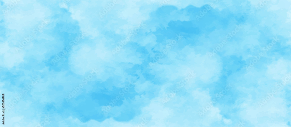 Light sky blue background with clouds .Sky Nature Landscape Background. sky background with white fluffy clouds .Horizontal summer sky backdrop.	