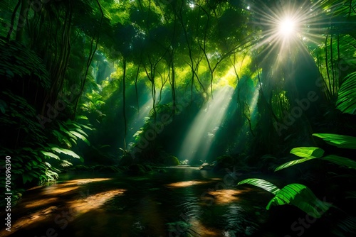 sunlight through the forest