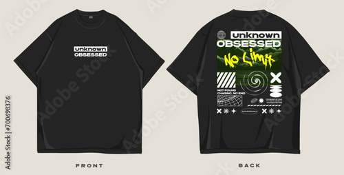 streetwear design for print, urban brutalism style graphic t shirt for screen printing