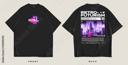 retrofuturism streetwear design for t shirt, urban style t shirt design for screen printing