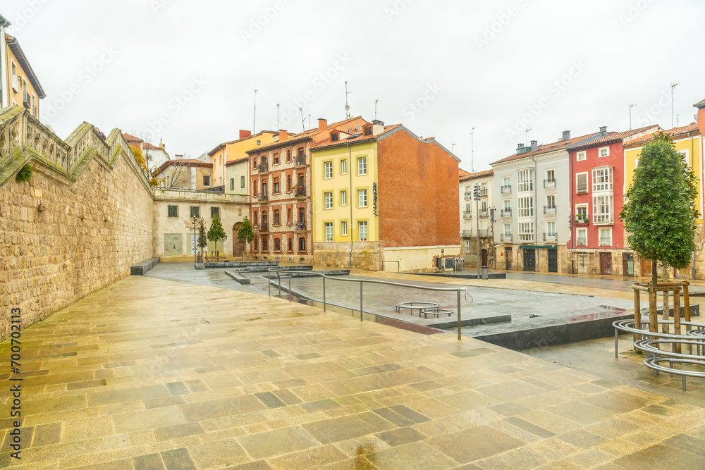 Beautiful square behind the Cathedral of Burgos, Castilla Leon, Spain