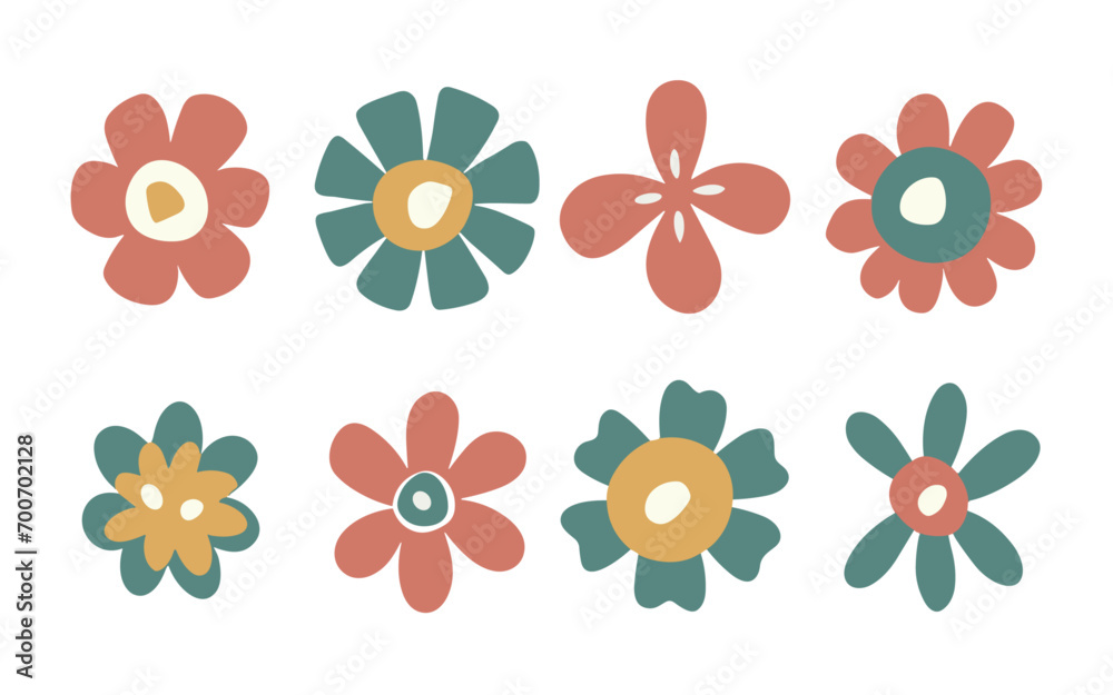 Abstract flowers vector clipart. Spring illustration. Abstract flowers vector clipart. Spring illustration.