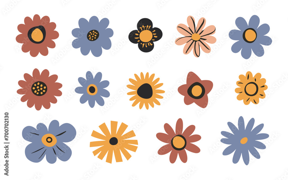 Abstract flowers vector clipart. Spring illustration. Abstract flowers vector clipart. Spring illustration.