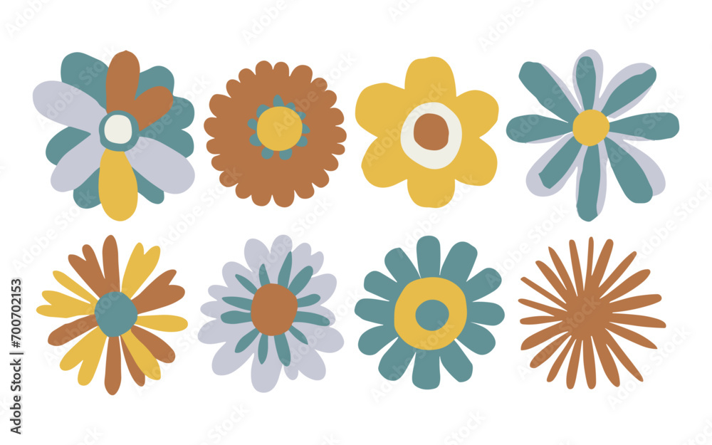 Abstract flowers vector clipart. Spring illustration. Abstract flowers vector clipart. Spring illustration.