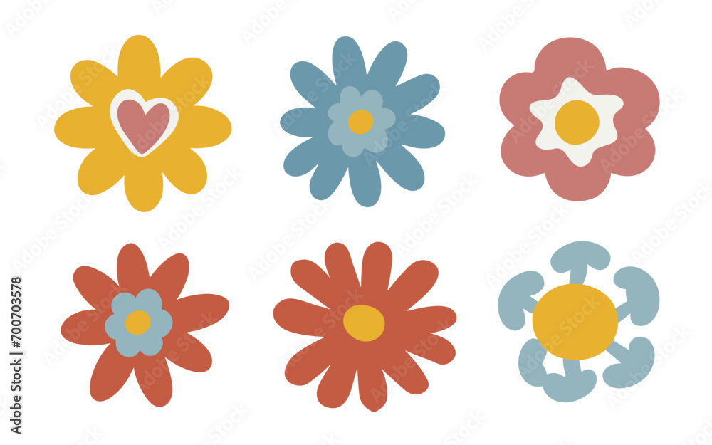 Abstract flowers vector clipart. Spring illustration. Abstract flowers vector clipart. Spring illustration.