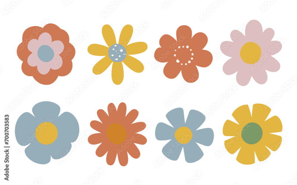Abstract flowers vector clipart. Spring illustration. Abstract flowers vector clipart. Spring illustration.