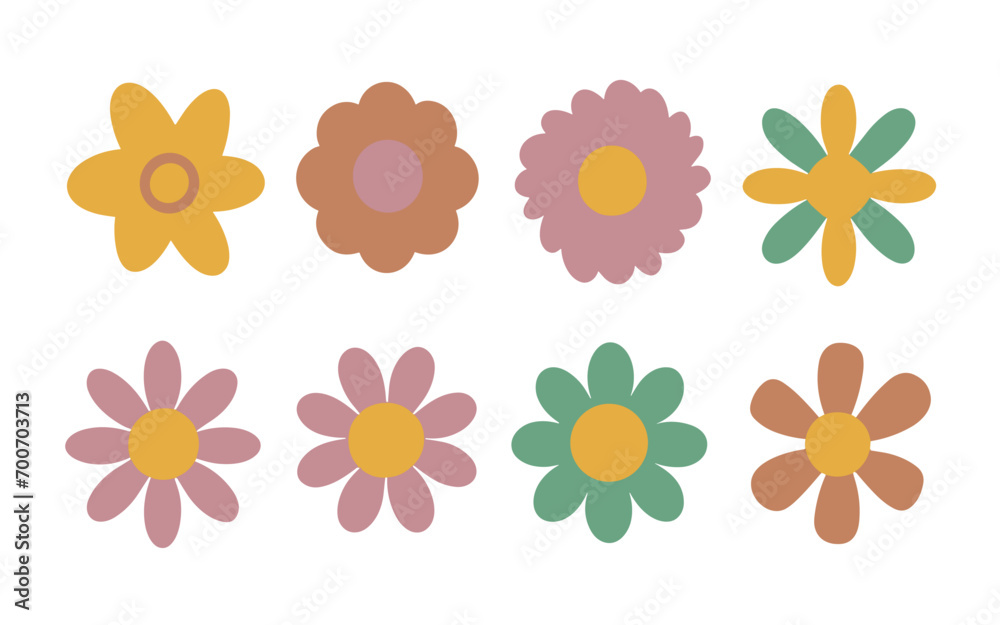 Abstract flowers vector clipart. Spring illustration. Abstract flowers vector clipart. Spring illustration.