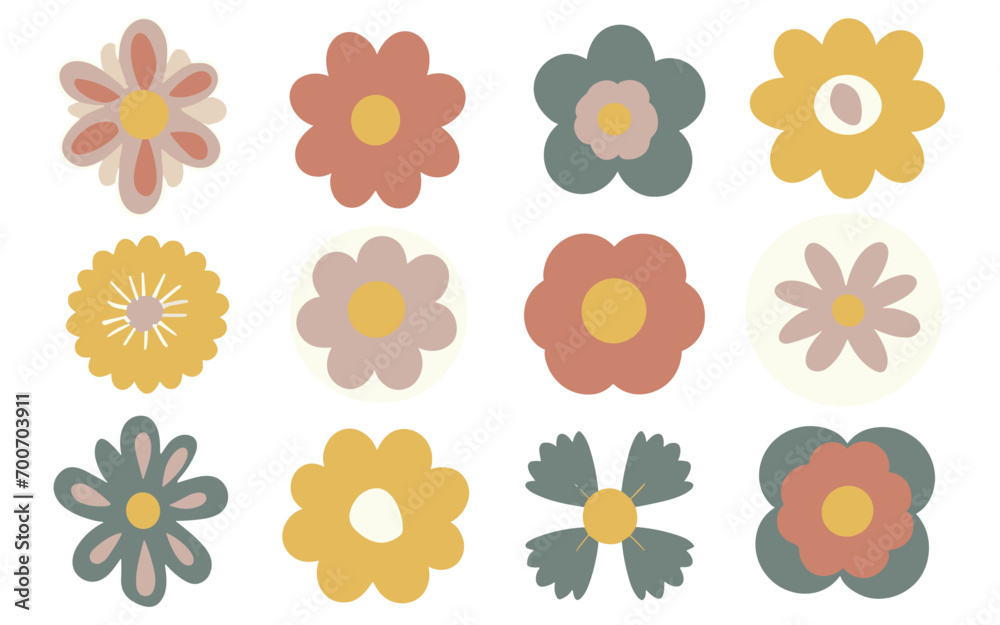 Abstract flowers vector clipart. Spring illustration. Abstract flowers vector clipart. Spring illustration.