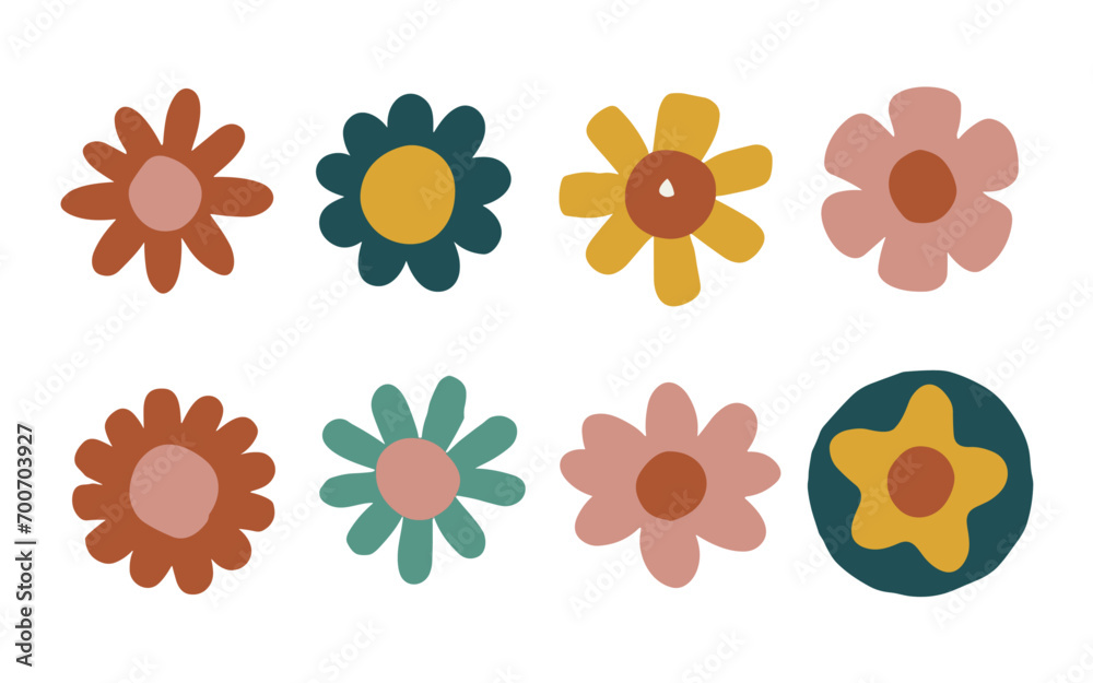 Abstract flowers vector clipart. Spring illustration. Abstract flowers vector clipart. Spring illustration.