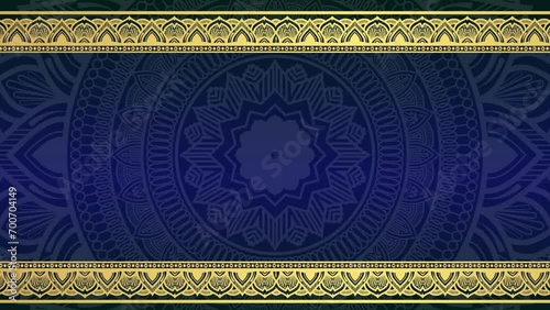 Gold mandala ornament background looping smoothly, arabic islamic style for any purpose Rotating decorative pattern with ornamental geometric stars,Ramadan kareem, loopable islamic design