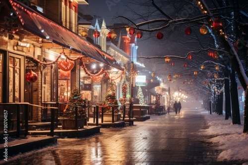 Festive Street Decor - Generative AI © Sidewaypics
