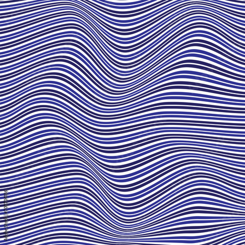modern simple abstract seamlees royalblue color wavy distrort horizontal line pattern photo