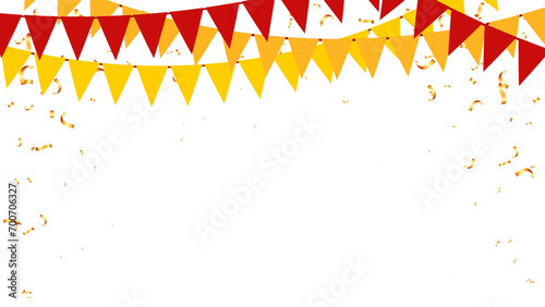 Banner paper flags hanging on a string for party celebration Chinese, eastern. element
