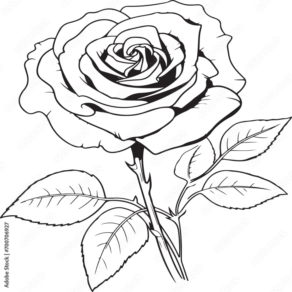 rose coloring page