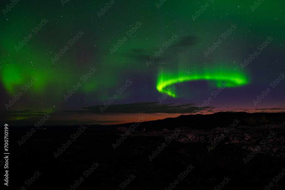 Polar Lights. Northern lights Aurora Borealis.