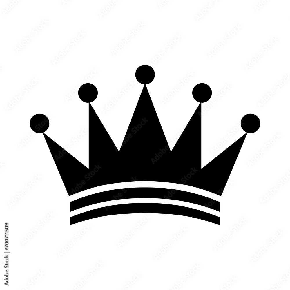 Crown black vector icon on white background Crown black vector icon on white background