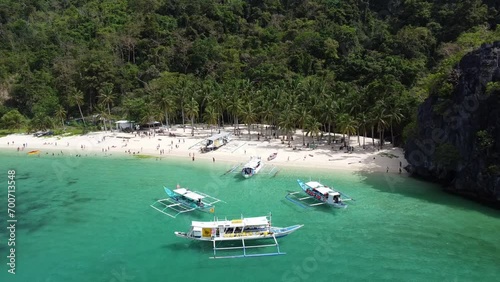 Drone Shots in Tropical Beach - El Nido, Palawan, Philippines