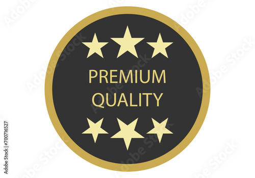 Etiqueta de calidad premium de un producto.