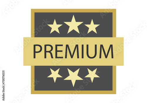 Etiqueta de calidad premium de un producto.
