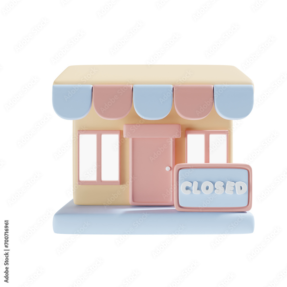 Obraz premium closed sign for shop 3d illustration