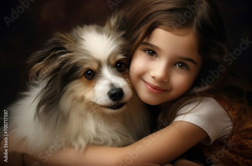 Cute little girl with her dog