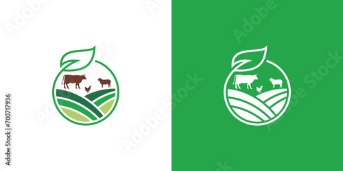farm logo. cattle, chicken, goat and other farm logo templates
