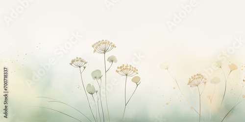 Soft capture of spring dandelions. Delicate pastel-colored flowers in meadow for seasonal greetings  invitations  boasting hues of pale green and light pink. Ideal choice  for cards or banners.