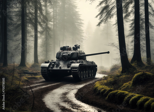 Tank in a forest photo