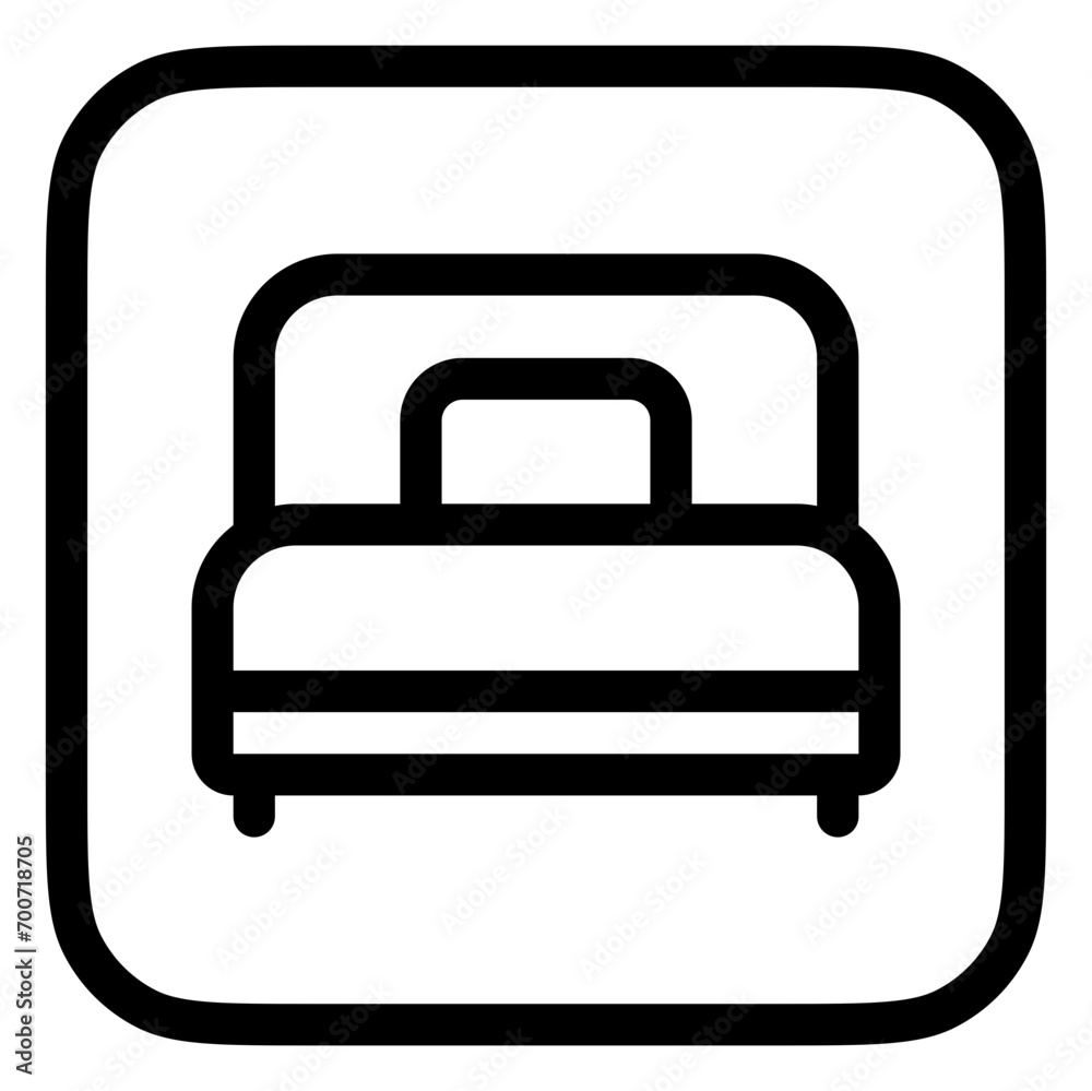Editable single bed vector icon. Part of a big icon set family. Perfect for web and app interfaces, presentations, infographics, etc Editable single bed vector icon. Part of a big icon set family. Perfect for web and app interfaces, presentations, infographics, etc