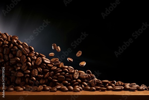 Coffee beans ascending. Generative AI