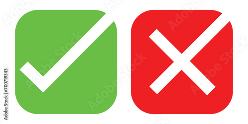 Right or Wrong Icons Isolated on White Background used in web.