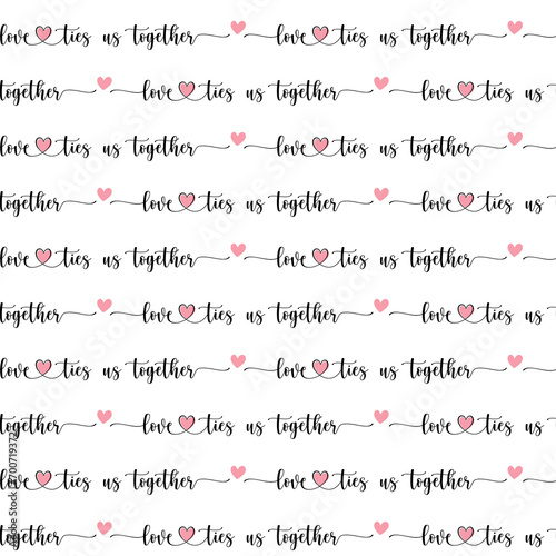 Valentine Seamless Pattern Wallpaper - Heart valentines day doodle vector illustration background - Love typography valentine's digital wrapping paper - wedding dating anniversary wallpaper 