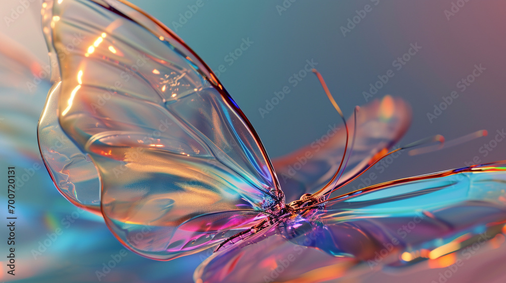 holographic butterfly shapes, connected by subtle, minimalist lines, create a serene and organic abstract background. holographic butterfly shapes, connected by subtle, minimalist lines, create a serene and organic abstract background.