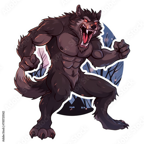 Cartoon werewolf. © ikkilostd