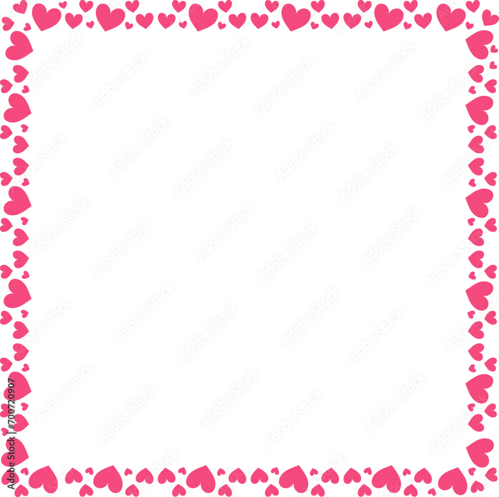 Obraz premium Valentine love square frame border