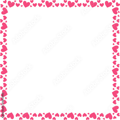Valentine love square frame border