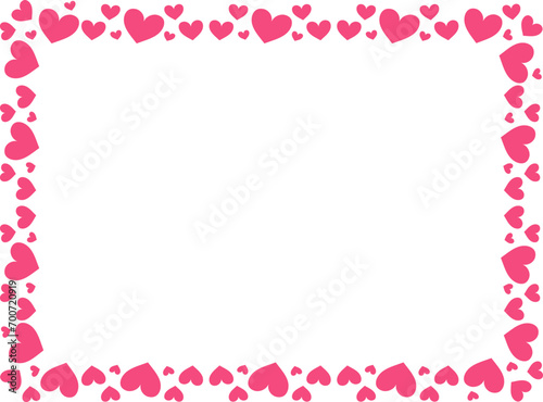 Valentine love heart rectangle frame border © ABC Vector