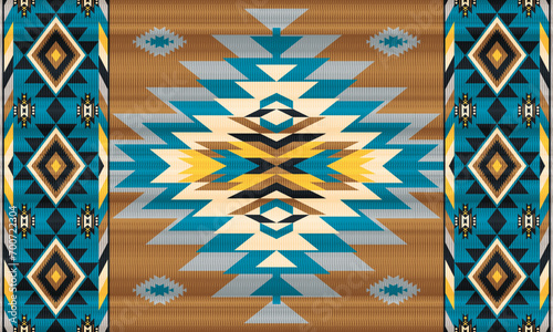 American ethnic native pattern.Traditional Navajo,Aztec,Apache,Southwest and Mexican style fabric pattern.Abstract vector motifs pattern.Design for fabric,clothing,blanket,carpet,woven,wrap,decoration