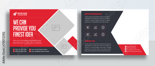 Corporate business postcard design template
