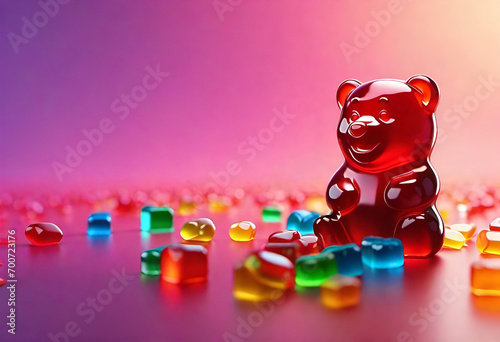 gummy bear on minimal background photo